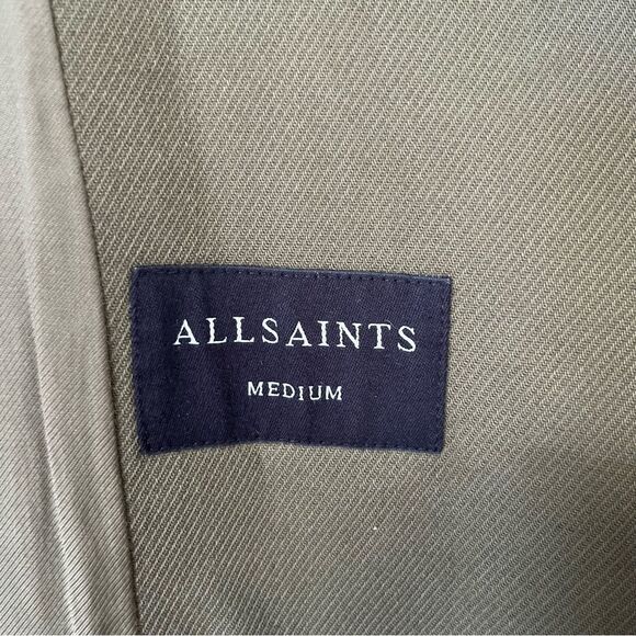 ALL SAINTS Olive‎ Green Twill Indira Penza Winter Trench Coat - Picture 8 of 15